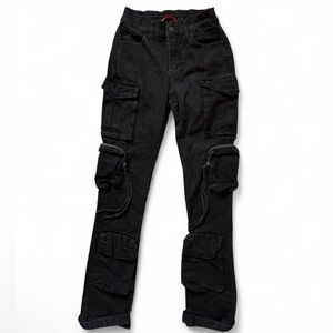 Smoke Rise The Red Stacked Leg Cargo Pockets Utility Pant Size S Streetwear Y2K
